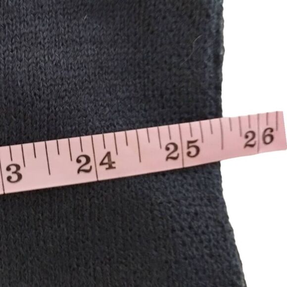 Viv and Lou Poncho Wrap Navy Knit Fringe Pullover Preppy Corpcore Lagenlook 26x3 - Picture 10 of 12